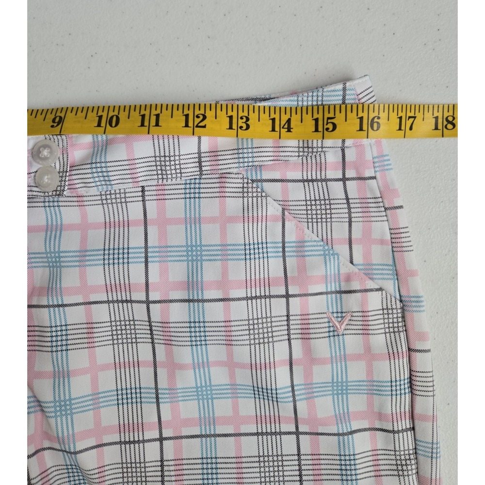 Callaway Women's 10 Pastel Blue Pink White Plaid Moisture Wicking Golf Shorts - Picture 13 of 16
